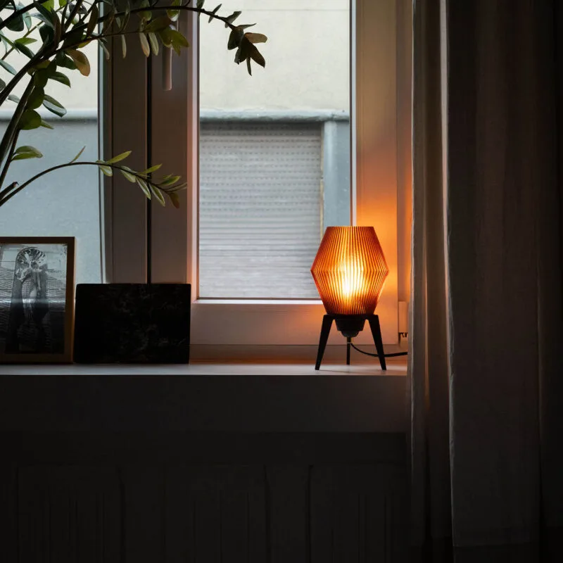KERO Amber Space Age Table Lamp | Mid-century | 3Deco Studio